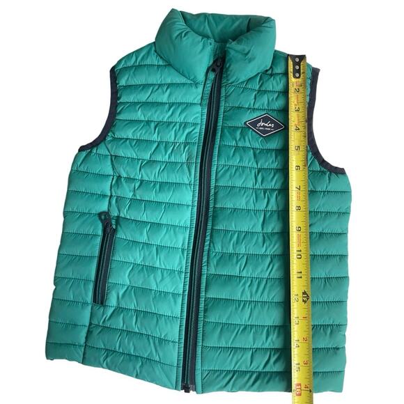 JOULES PUFFER CROFTON VEST KIDS SZ 5 TEAL GREEN POCKETS FULL ZIP MOCK NECK - Picture 4 of 13